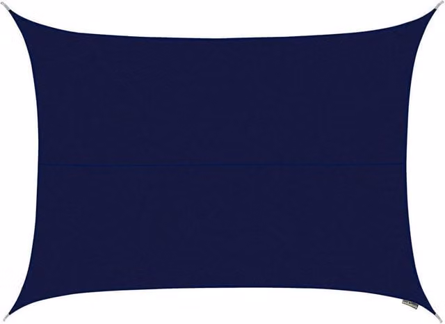 Primrose Blue Water Resistant Rectangular Patio Sun Shade Sail, W: 5 m, D: 4 m – 1