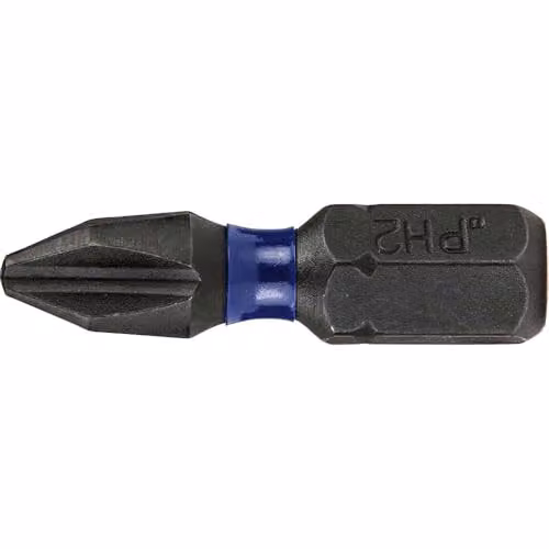 IRWIN Impact Pro Performance PH2 Screwdriver Bits, 25mm, Pack of 2, Black and Multicolour – 1