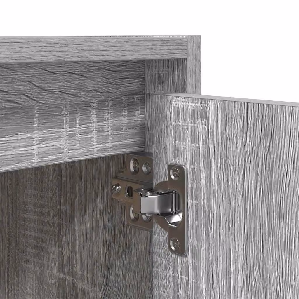 Berkfield Home Wall-Mounted Bedside Cabinet in Grey Sonoma, W: 38 cm, D: 34 cm, H: 40 cm – 3