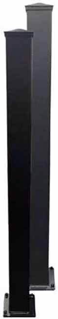 Ready Made Gates Aluminium Flanged Post, Grey, W/D/H: 15 x 15 x 0.35 cm