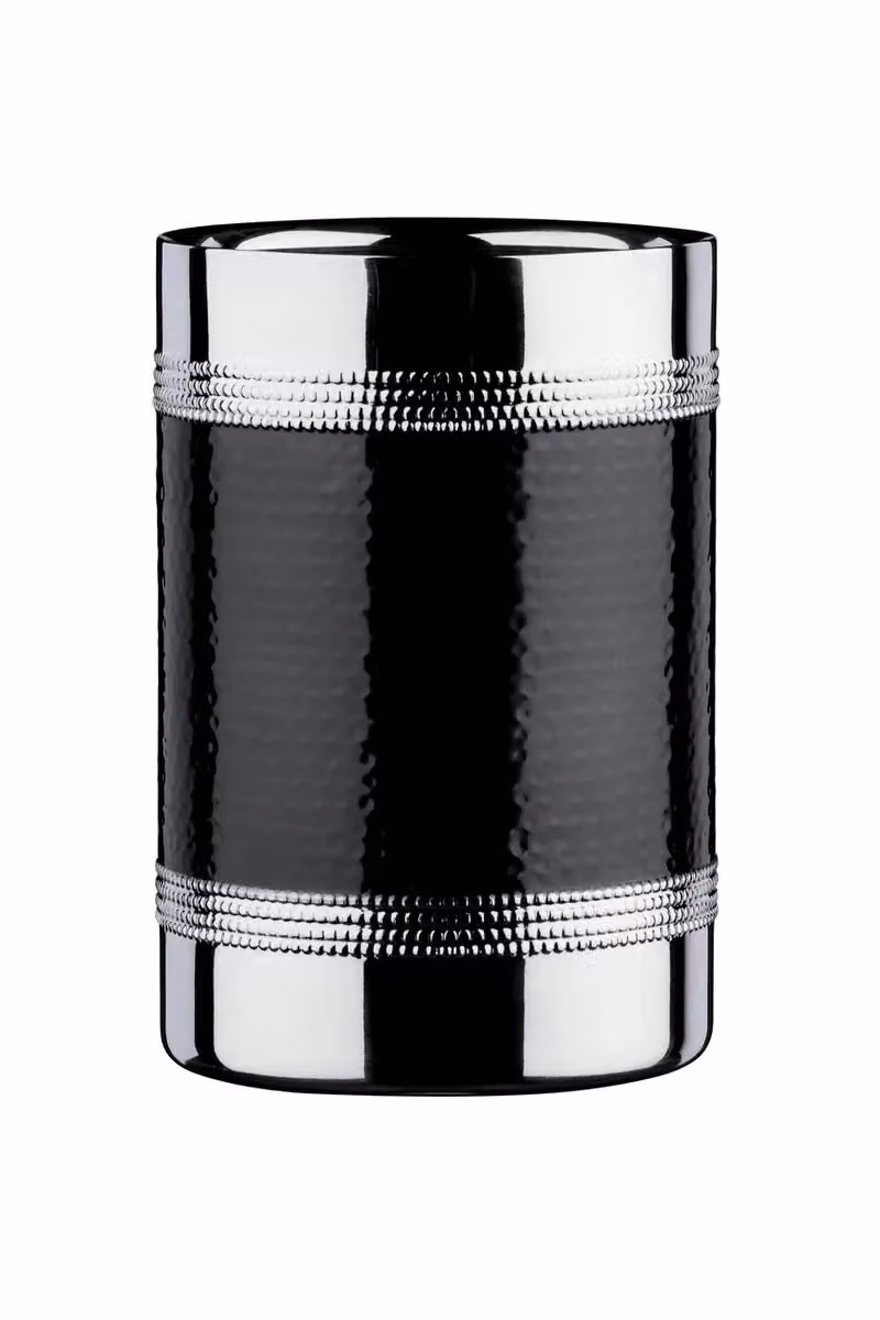 Orsina Hammered Stainless Steel Bottle Cooler in Black and Silver – 2