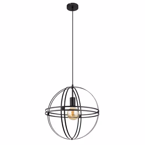 Netlighting Globo Lighting Spherical Metal Pendant Ceiling Light, Black, Diameter: 40 cm – 2