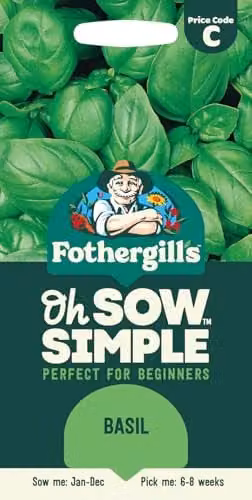 Mr Fothergill's Oh Sow Simple Basil Green Vegetable Seeds