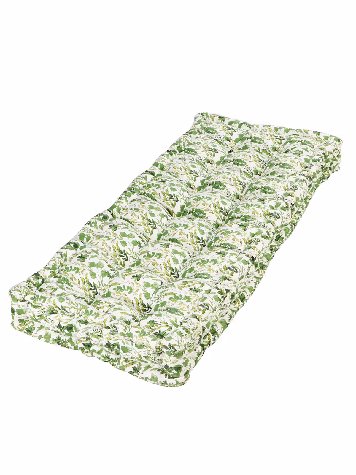 Dibor Vintage Green Leaf Print Cotton Indoor Hallway Bench Seat Pad Cushion, W: 44 cm, L: 112 cm – 2