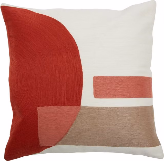 Orsina Red and White Tonal Cotton Square Cushion, W45 x D5 x H45 cm
