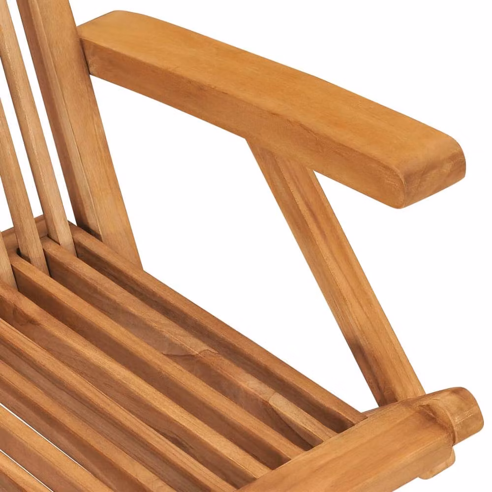 Berkfield Home Elegant Folding Garden Chairs, Set of 2, Solid Teak Wood, Brown, H 90 x W 56 x D 62 cm – 3