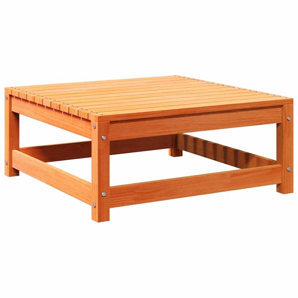 Berkfield Home Beautiful Garden Footstool in Wax Brown Solid Pine, W/D/H: 70 x 70 x 30 cm – 2