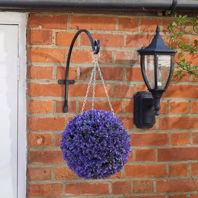 Garden Mile Purple Hanging Round Floral Topiary Flower Ball