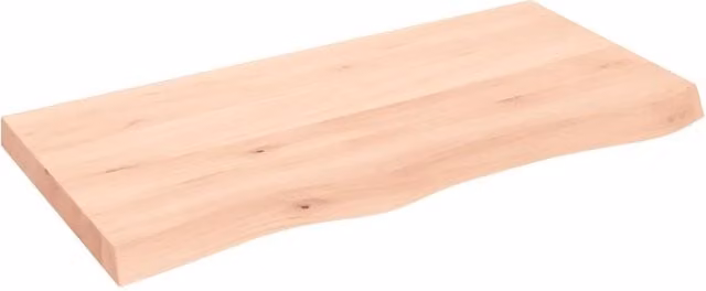 Berkfield Home Wall Mounted Rustic Oak Shelf in Brown, W/D/H: 100 x 50 x 2-6 cm