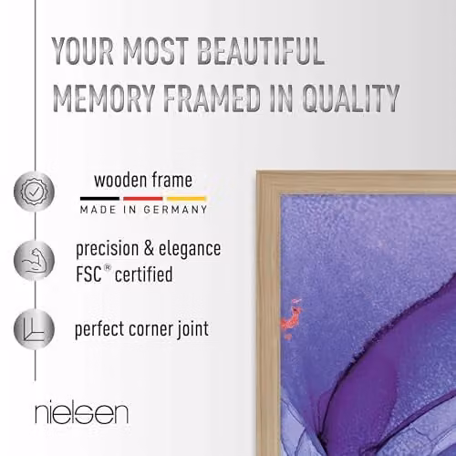 Nielsen Design Quadrum Wooden Picture Frame in Brown with Glass Front, W: 40 cm, H: 50 cm – 3