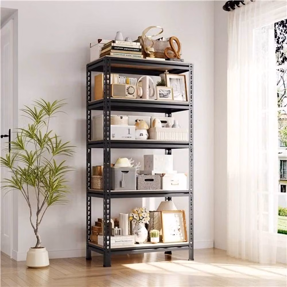 KORVIXA Metal Freestanding Garage Storage Shelving with Adjustable Shelves, Black, W/D/H: 100 x 100 x 5 cm – 4