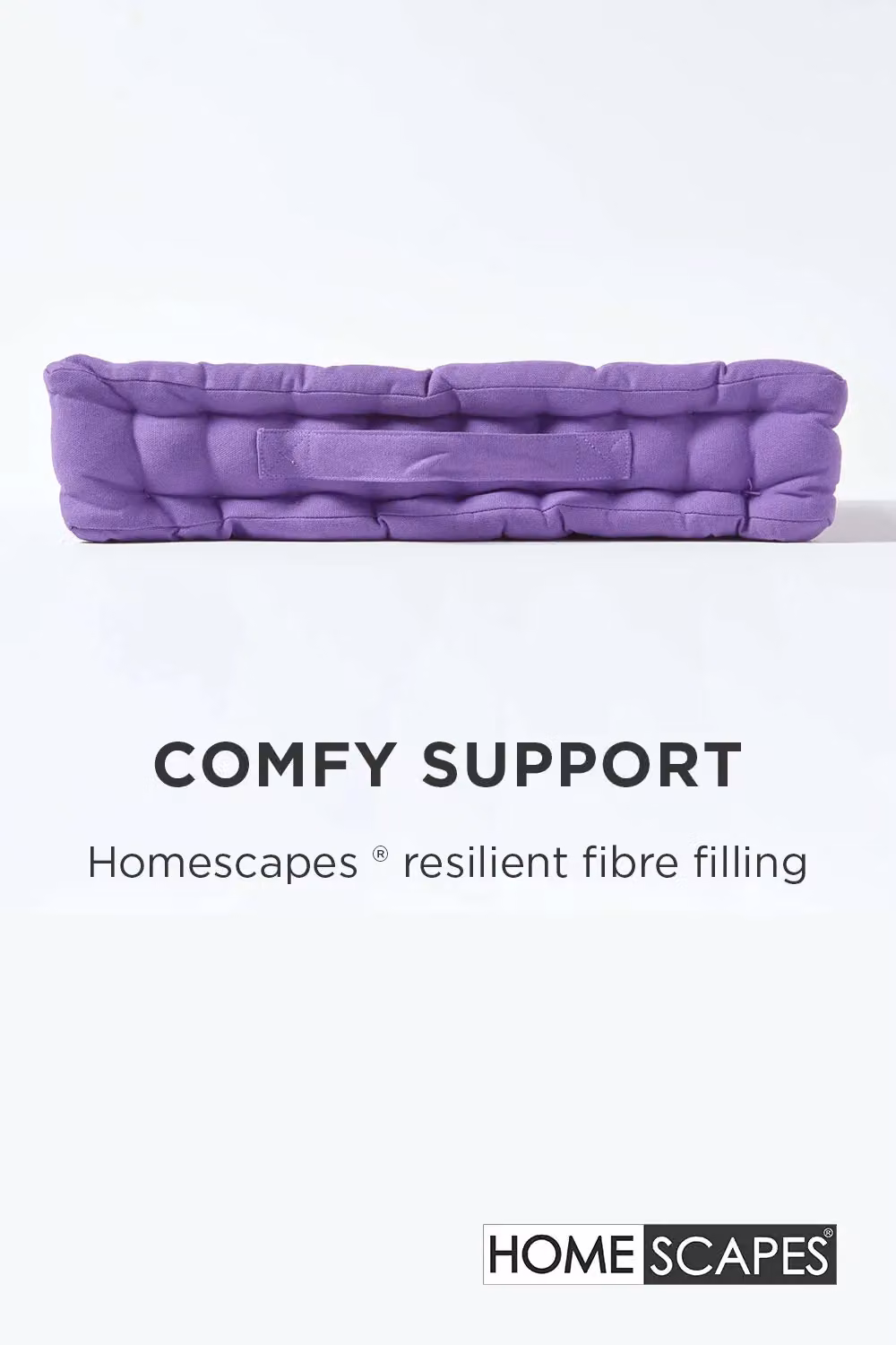 Homescapes Luxury Cotton Floor Cushion in Purple, W/D/H: 50 x 50 x 10 cm – 2