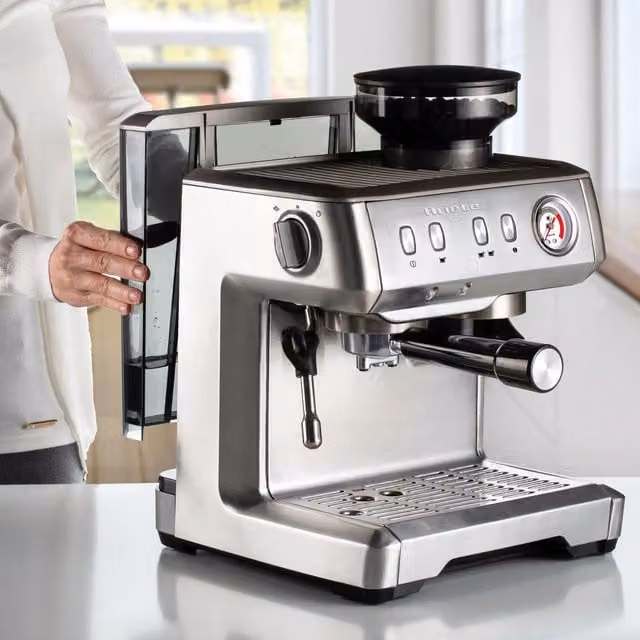 Ariete Bean to Cup Espresso Coffee Maker with Integrated Grinder and Milk Frother in Silver and Grey