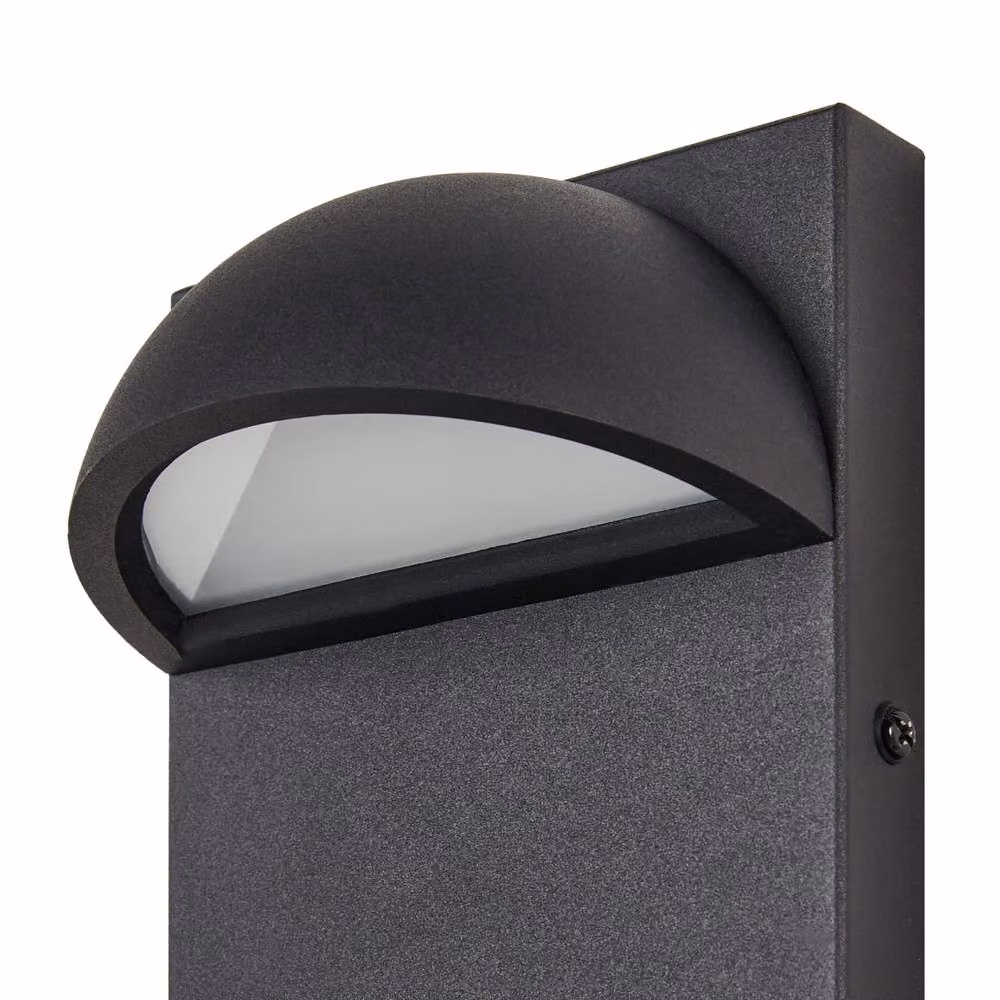 Wyld and Coco Modern LED Outdoor Wall Light in Matte Black with Transparent Glass, IP44 Rated, H 28.0 x W 12.0 x D 12.0 cm – 4