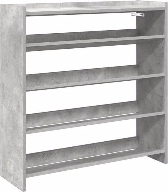 Berkfield Home Shoe Rack in Concrete Grey, W/D/H: 80 x 25 x 81 cm