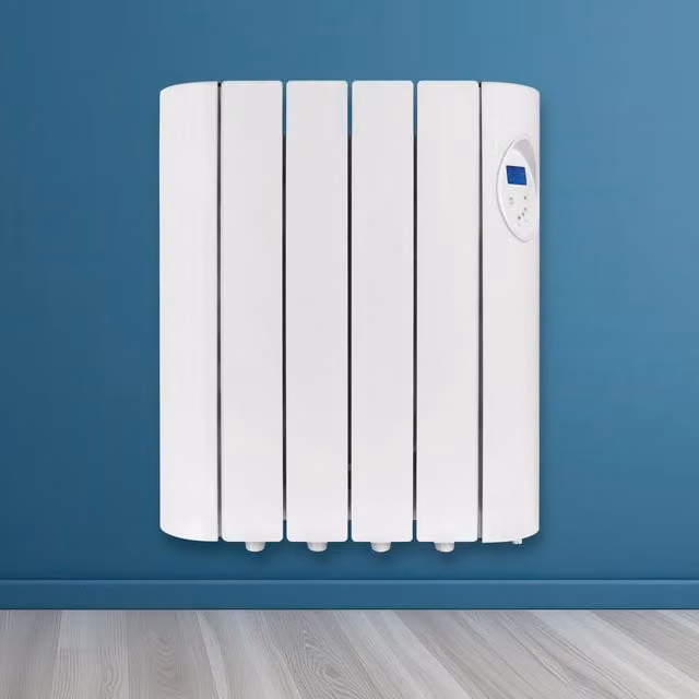 Futura White Wall Mounted Oil Filled Electric Radiator with Digital Thermostat and Timer