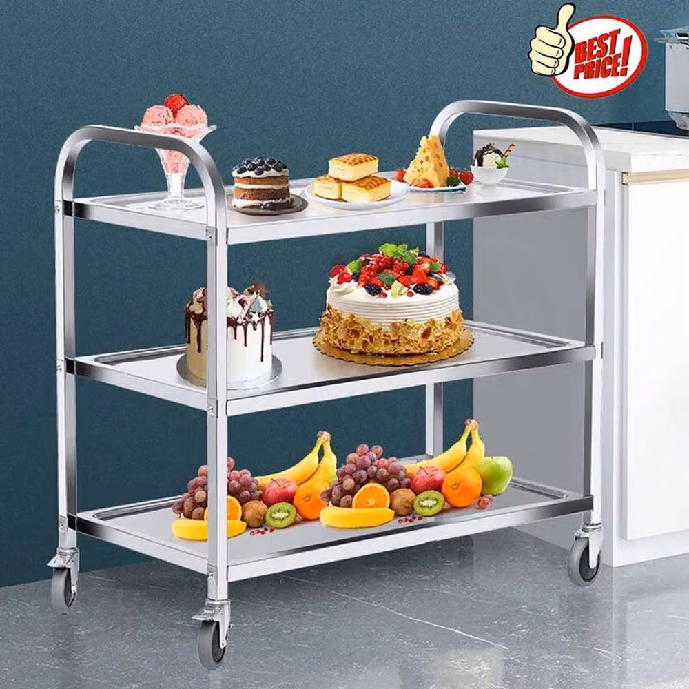 Kelvenix 3 Tier Silver Metal Kitchen Trolley – 2