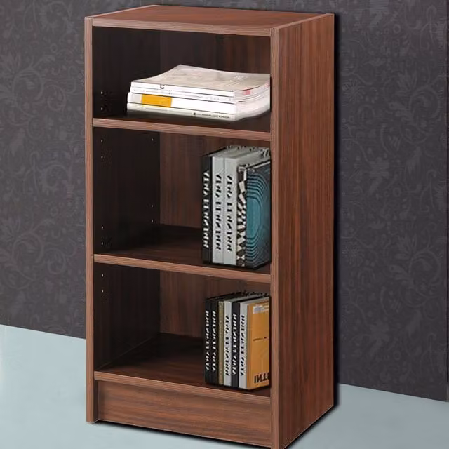 Timber Art Design UK Small Narrow Brown Walnut Bookcase with Adjustable Shelves, W/D/H: 30 x 40 x 80 cm