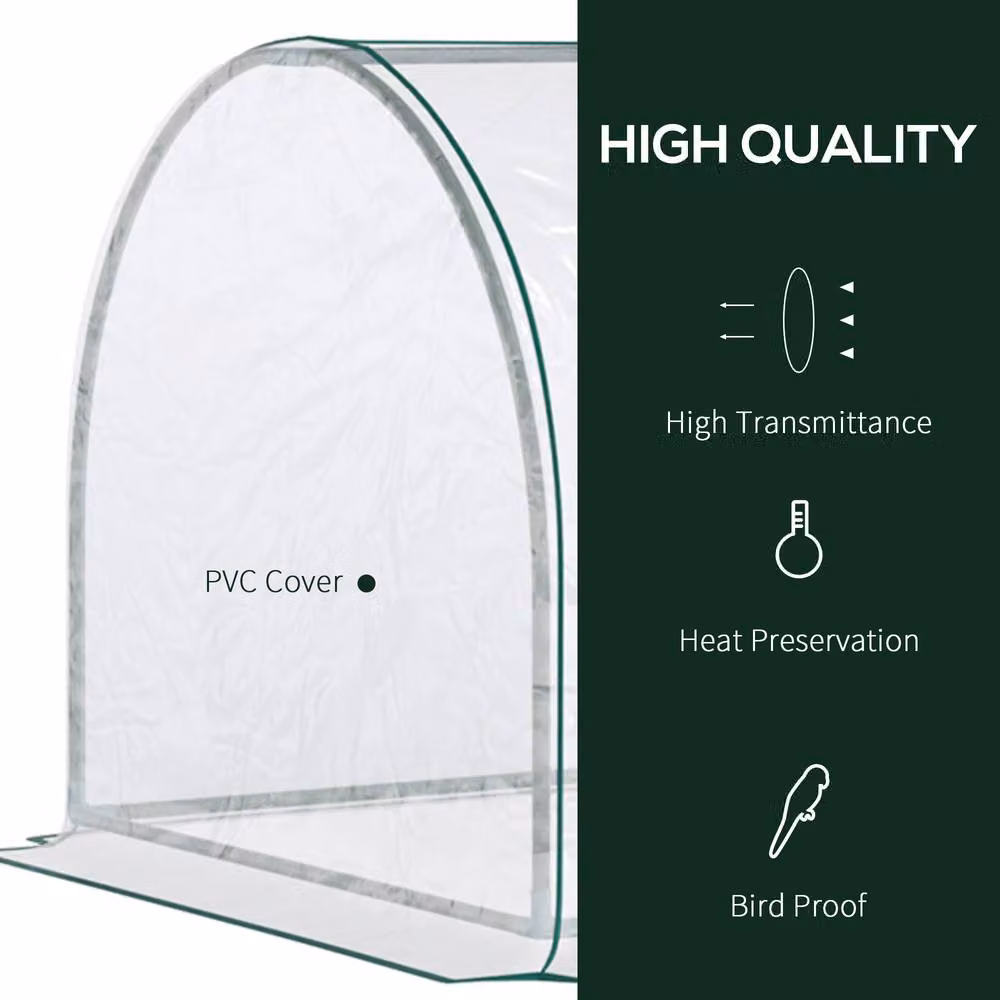 STILVORA Mini Greenhouse with Transparent Zipped Doors, W/D/H: 250 x 100 x 80 cm – 4
