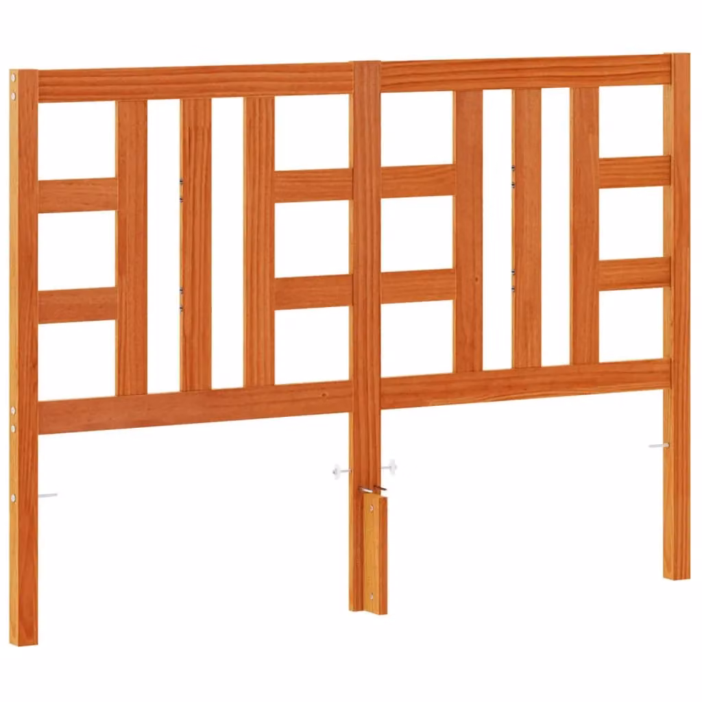 Berkfield Home Rustic Solid Wood Pine Headboard in Waxed Brown, Width: 135 cm – 2