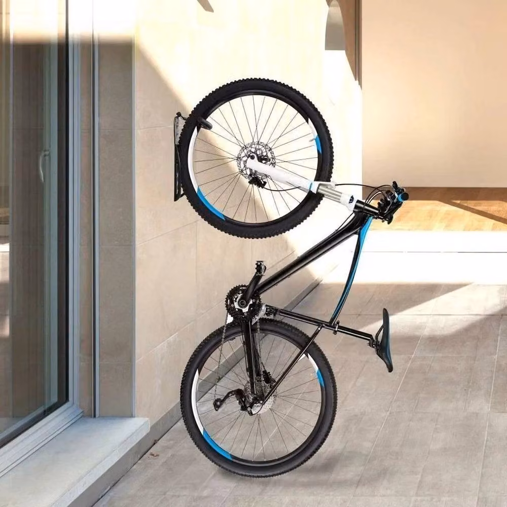 Hinsinc 3-Piece Wall Mounted Bike Hook Storage Rack in Black, W: 1000 cm, H: 52 cm – 3