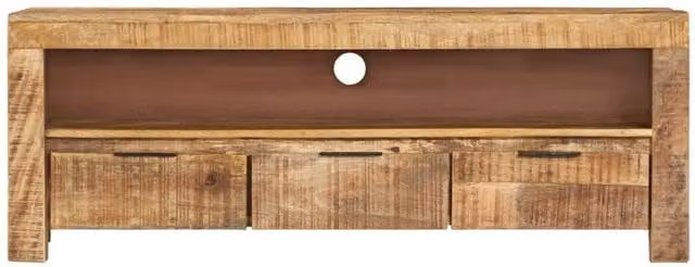 Berkfield Home TV Cabinet in Brown Rough Mango Wood, W/D/H: 110 x 30 x 40 cm – 1