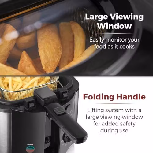 Tower T17001 Deep Fat Fryer with Adjustable Thermostat, 2L, 1500W, Black – 3
