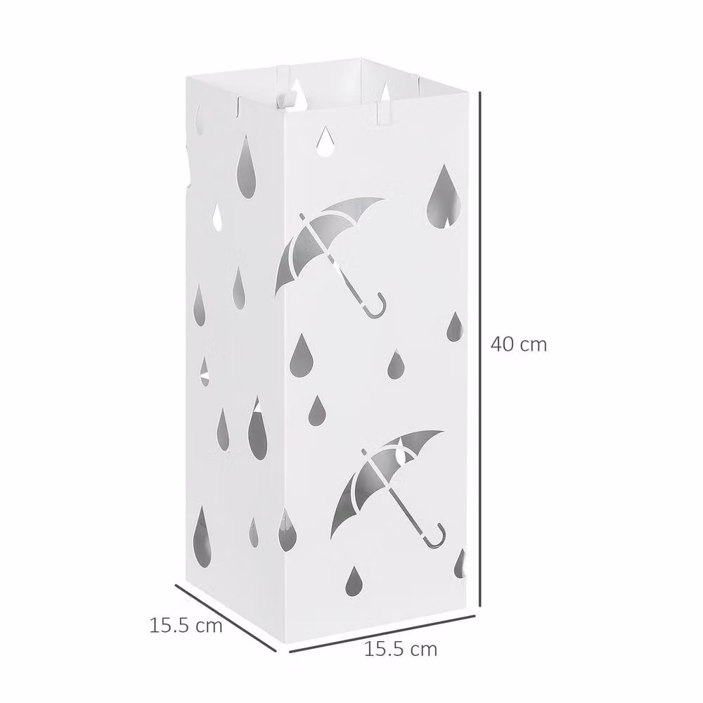 STILVORA White Metal Umbrella Stand for 6 Umbrellas with Removable Tray – 3