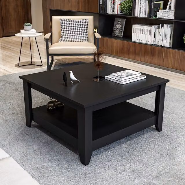 Decorotika Lea Square Coffee Table in Black