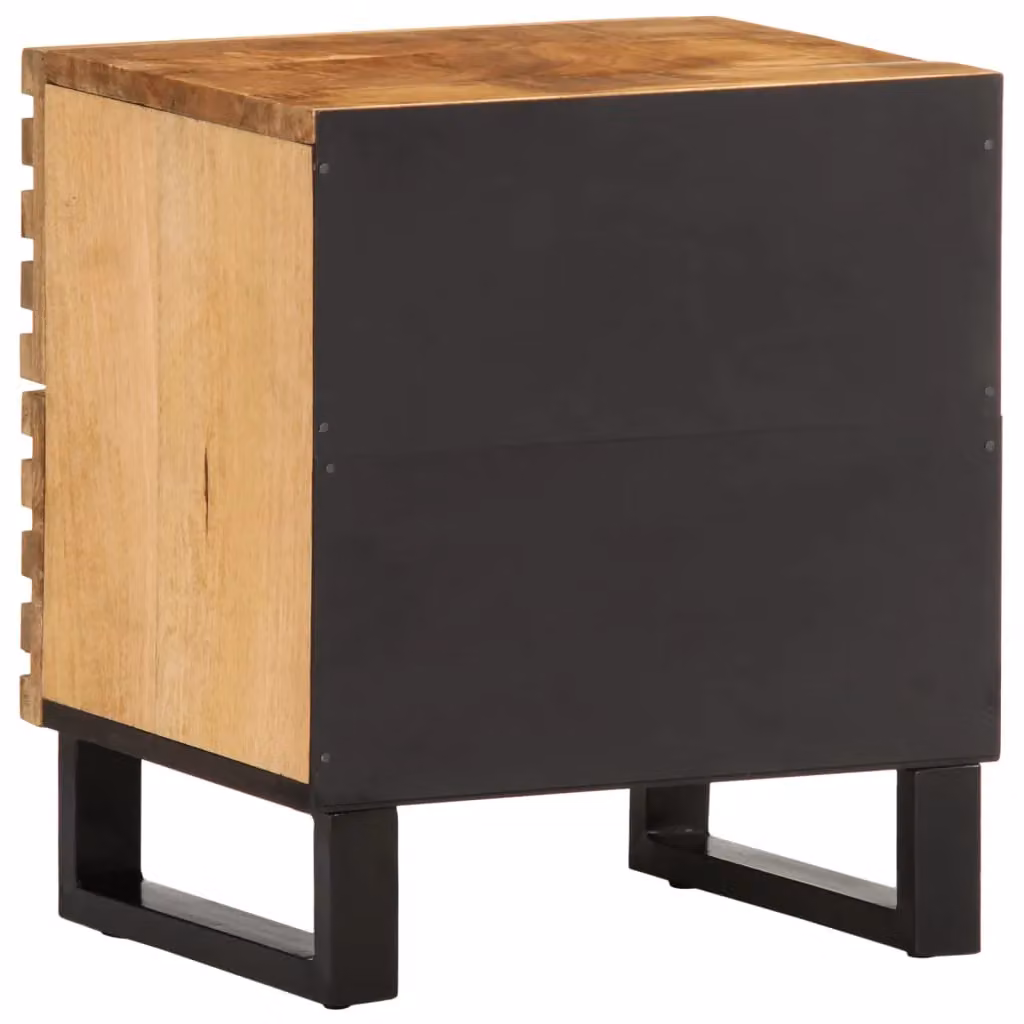 Berkfield Home Set of 2 Solid Mango Wood Bedside Cabinets in Brown, W/D/H: 40 x 34 x 46 cm – 5