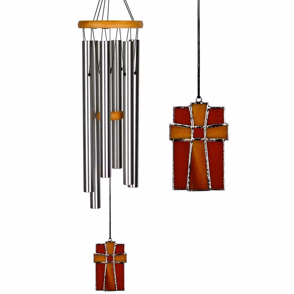 Woodstock Chimes Amazing Grace Tuned Musical Outdoor Wind Chime in Silver and Multicolour – 4