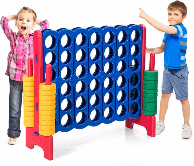 Costway Jumbo 4-to-Score Giant Game Set in Red and Multicolour
