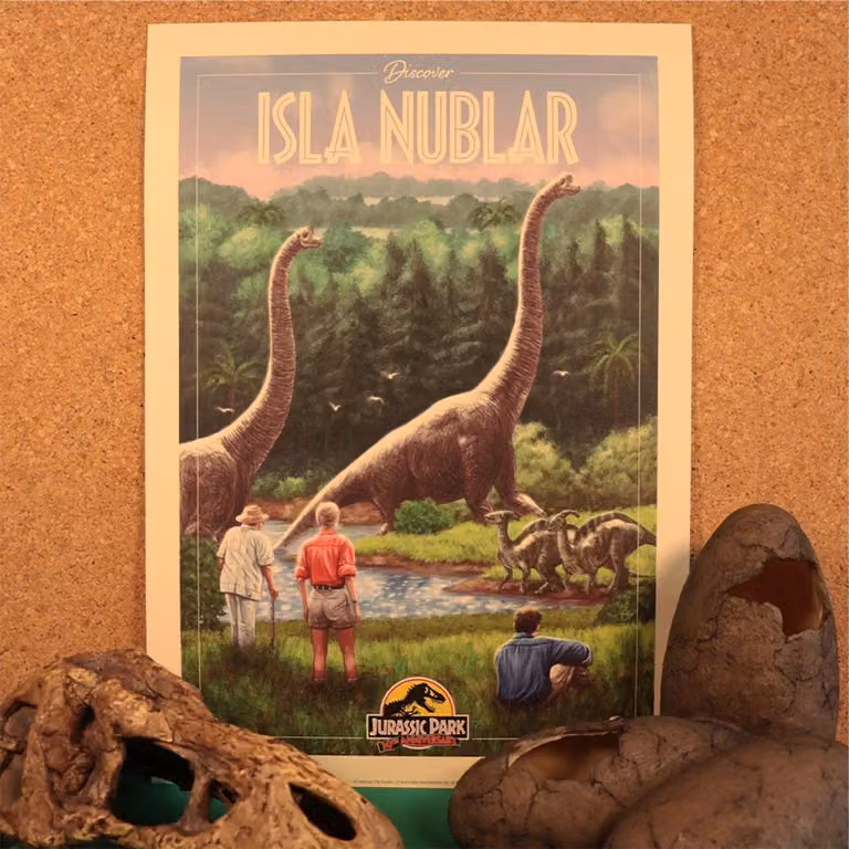 Jurassic Park 30th Anniversary Limited Edition Art Print in Green and Multicolour, A3