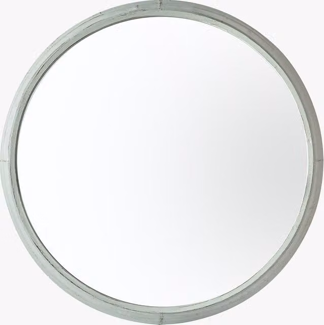 Perch & Parrow Porte Round Outdoor Mirror in Green