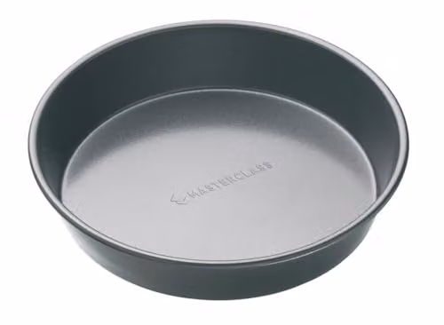 MasterClass Non-Stick Round Carbon Steel Cake Tin, 23 cm, Grey