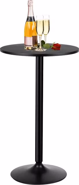 COSTWAY Round Top Pub and Bar Table in Black