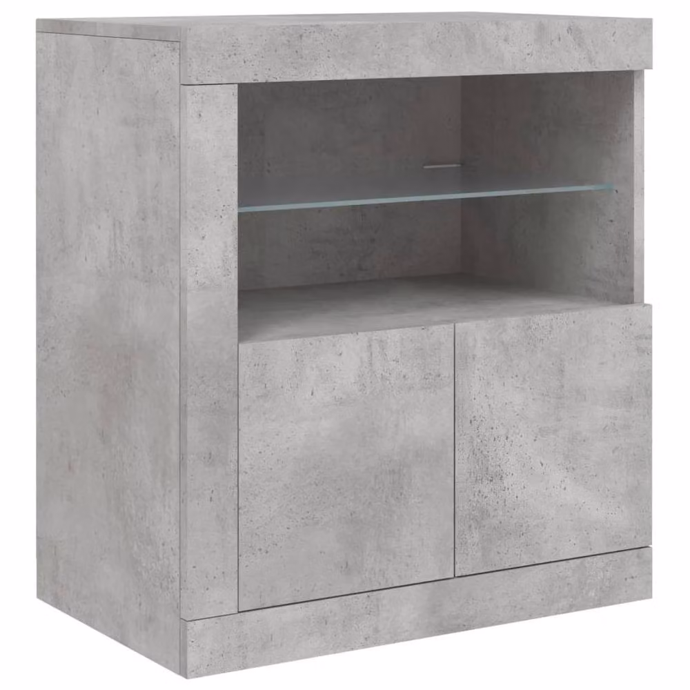 Berkfield Home Modern Sideboard with Integrated LED Lights in Concrete Grey, W: 283 cm, D: 37 cm, H: 67 cm – 4