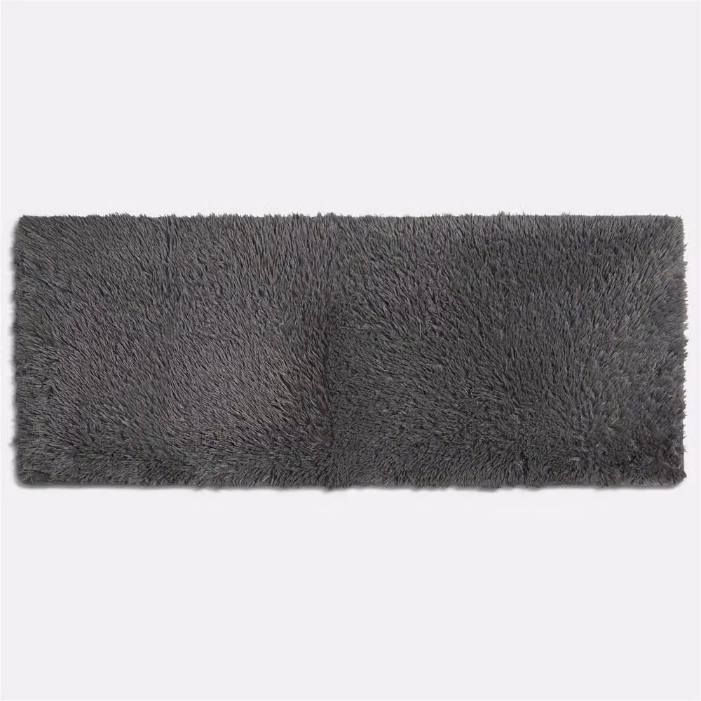 Sienna Modern Fluffy Shaggy Runner Rug in Grey, W: 60 cm, L: 150 cm – 2