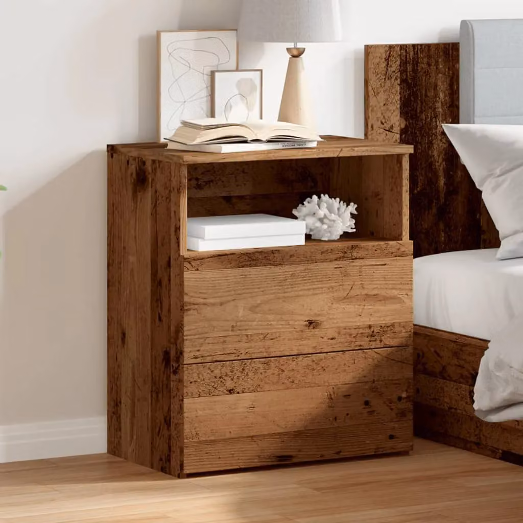 Berkfield Home Bedside Cabinet in Brown Old Wood, W/D/H: 50 x 32 x 60 cm – 3