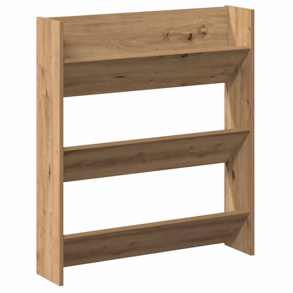 Berkfield Home Artisan Oak Wall Mounted Shoe Cabinet, Brown, W: 80 cm, D: 18 cm, H: 90 cm – 2