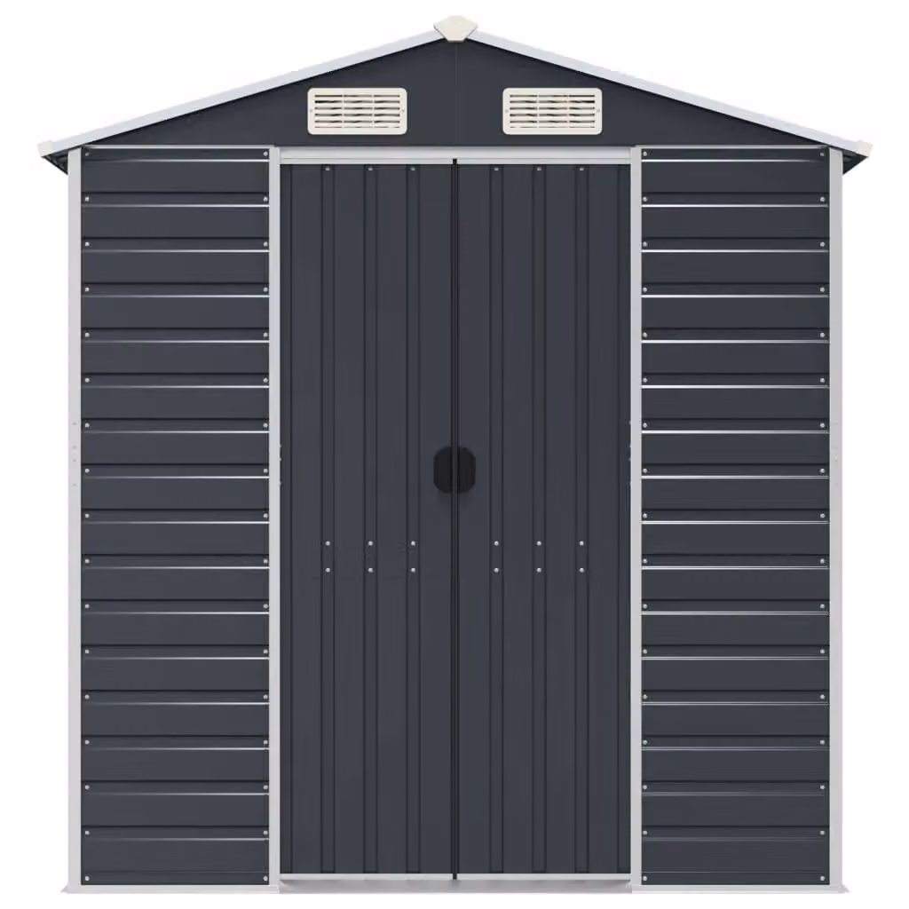 Berkfield Home Pent Garden Shed in Anthracite and Black Galvanised Steel, W/D/H: 725 x 191 x 198 cm – 3