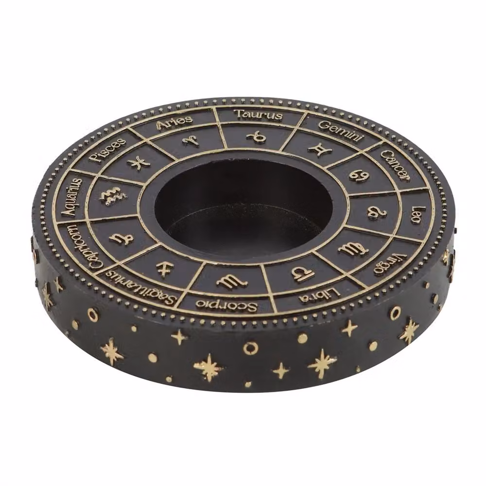 Something Different Astrology Wheel Tealight Holder in Black – 2