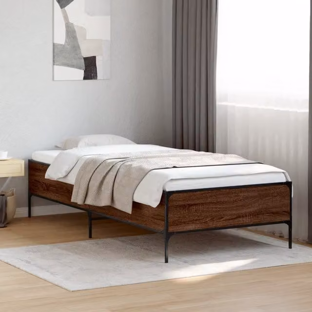 Berkfield Home Brown Oak Bed Frame with Drawers W/D/H: 100 x 200 cm – 1