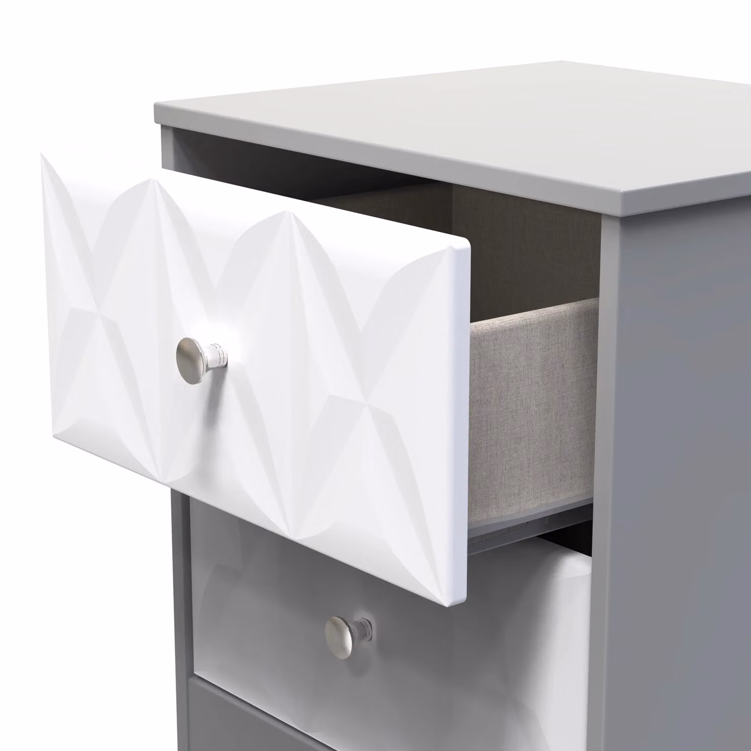 Ready Assembled 2 U Memphis 2 Drawer Bedside Cabinet in Mid Grey – 3
