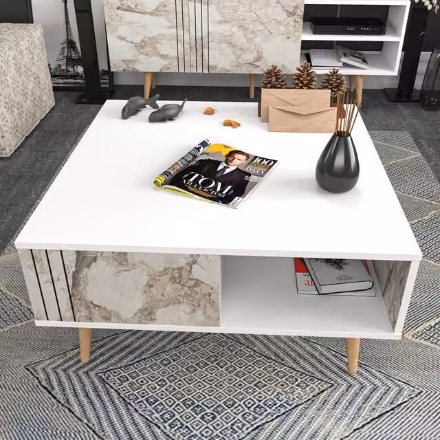 Decorotika Ronas Square Coffee Table in White