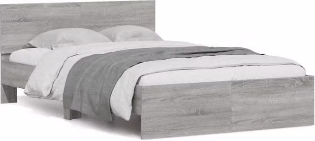 Berkfield Home Small Double Bed Frame with Lift Up Base in Grey Sonoma, W/D/H: 200 x 120 x 70 cm