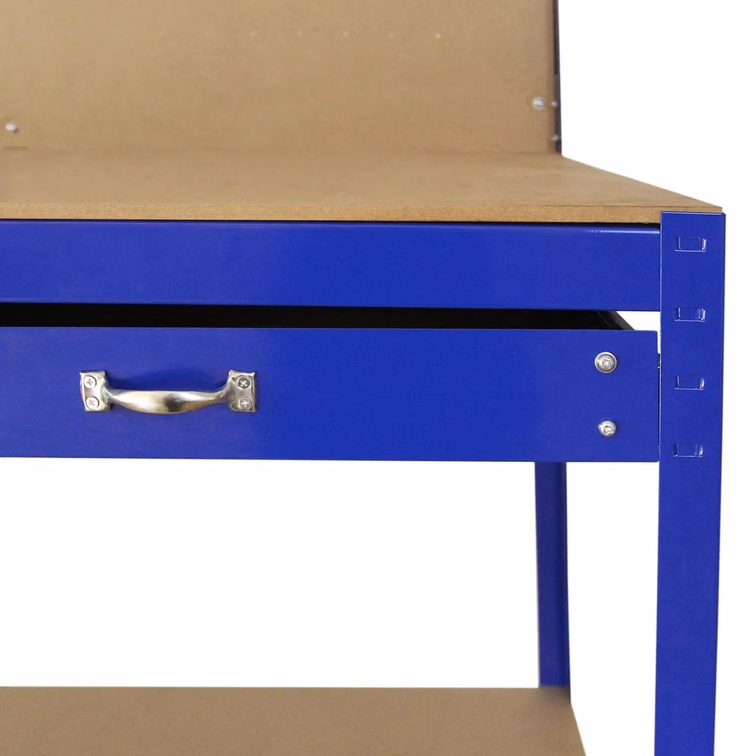 Monstershop Workbench with Pegboard and Drawer in Blue, W/D/H: 155 x 60 x 120 cm – 6
