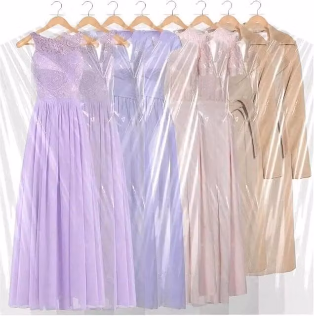 Nordara 100 Pack Transparent Plastic Garment Covers for Clothes and Dry Cleaning