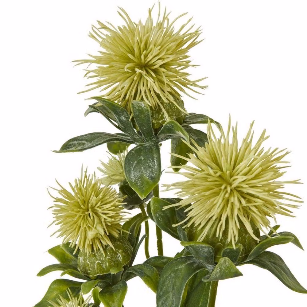 Lemon Pavilion Furniture and Decor Hill Interiors Safflower Spray in Green and Yellow, Height: 57 cm – 2