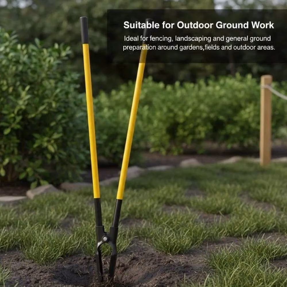 NESTLUNE Manual Fence Post Hole Digger Auger Crossover Spade in Yellow – 3